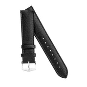 Hirsch KANSAS Buffalo Embossed Calf Leather in BLACK with Black Stitch