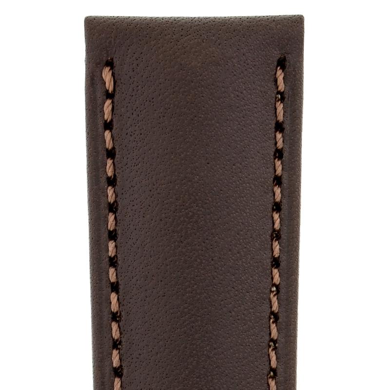 Hirsch KENT Textured Natural Leather Watch Strap in BROWN