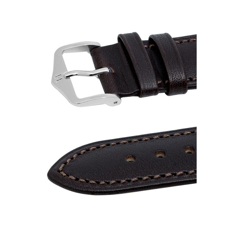 Hirsch KENT Textured Natural Leather Watch Strap in BROWN