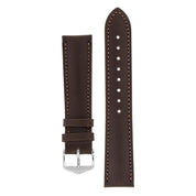 Hirsch KENT Textured Natural Leather Watch Strap in BROWN