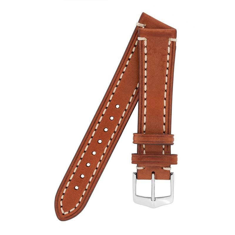 Hirsch LIBERTY Leather Watch Strap in GOLD BROWN