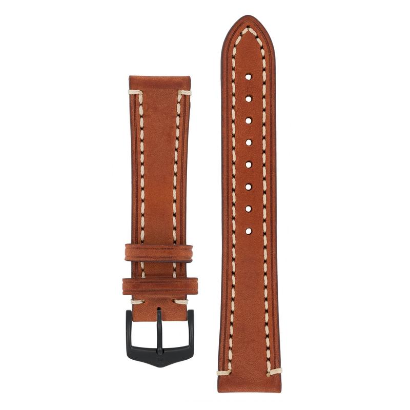 Hirsch LIBERTY Leather Watch Strap in GOLD BROWN