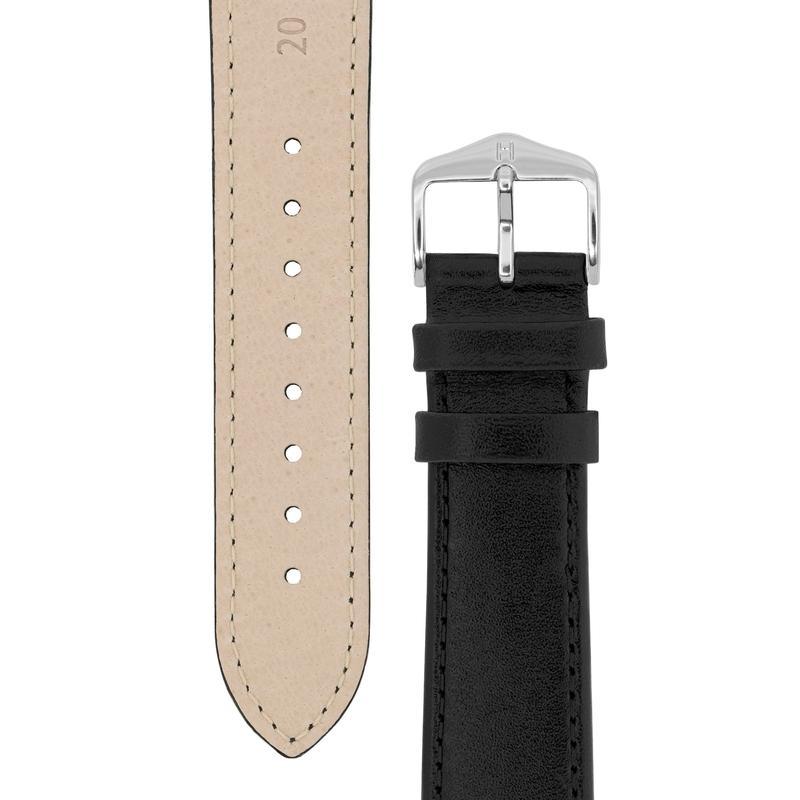 Hirsch OSIRIS Calf Leather Watch Strap in BLACK