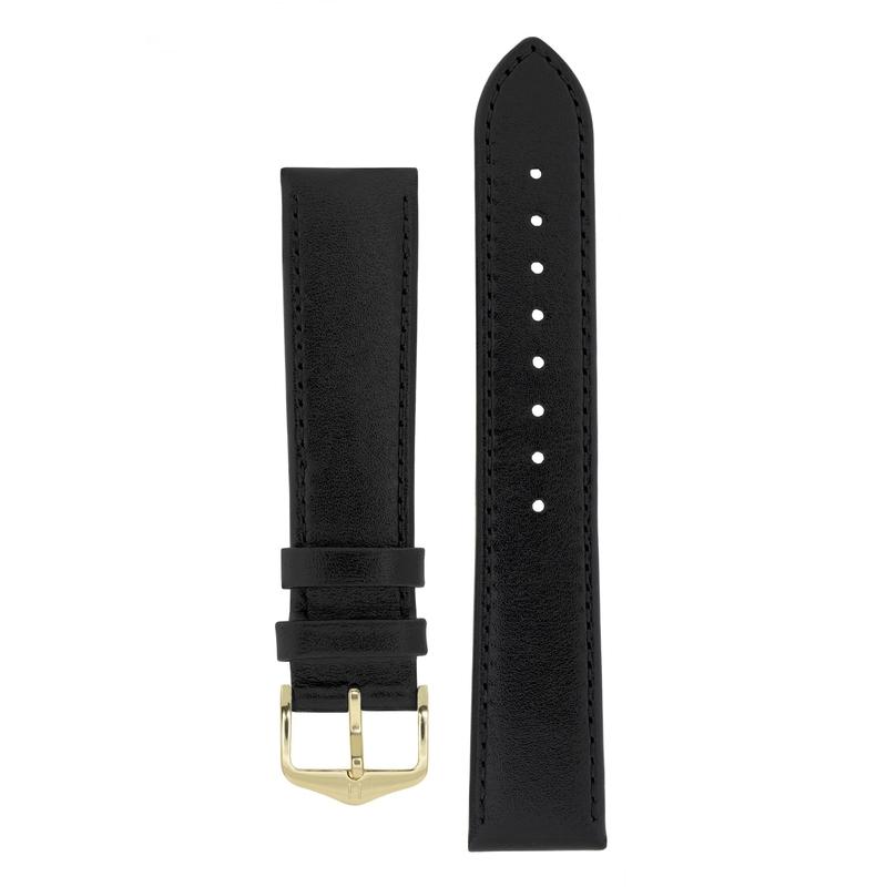 Hirsch OSIRIS Calf Leather Watch Strap in BLACK