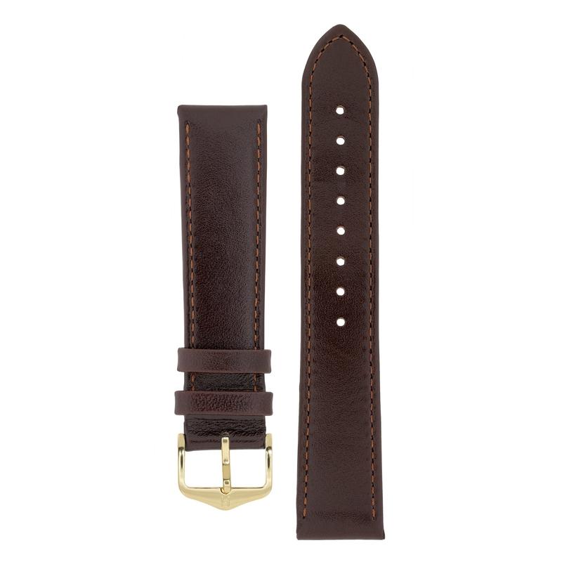 Hirsch OSIRIS Calf Leather Watch Strap in BROWN