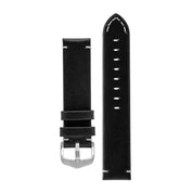 Hirsch RANGER Retro Leather Parallel Watch Strap in BLACK