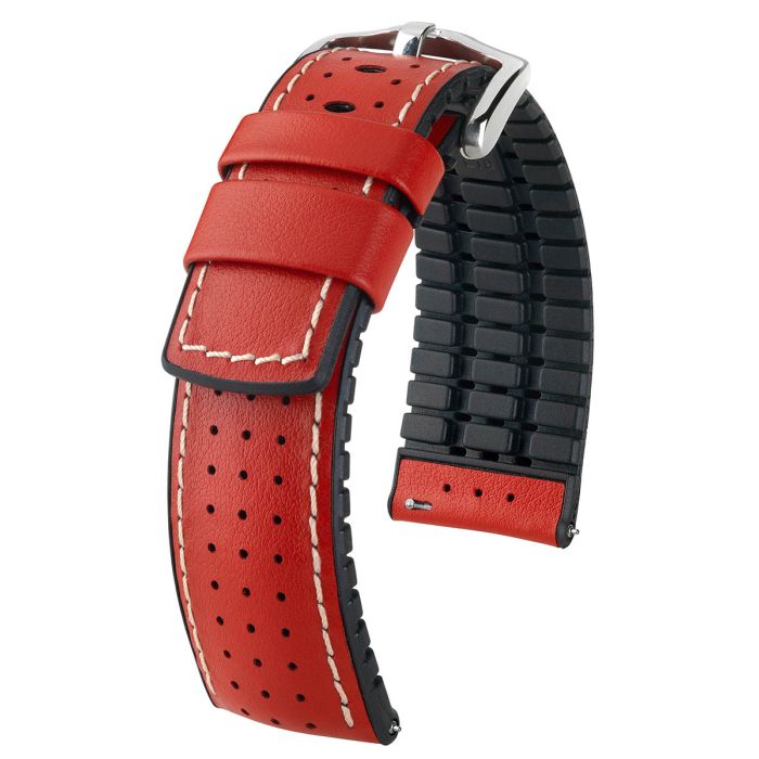 Hirsch TIGER Calf Watch Strap in RED