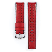 Hirsch TIGER Calf Watch Strap in RED