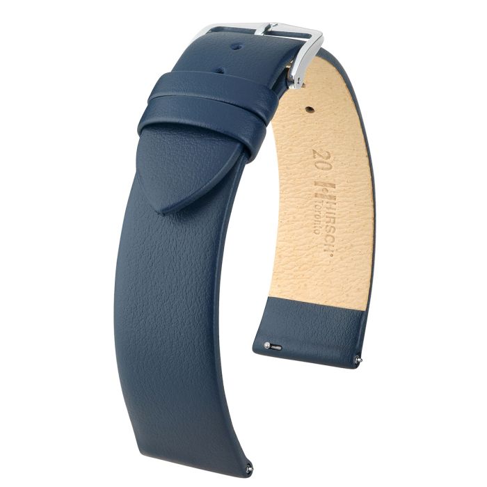 Hirsch TORONTO Calf Watch Strap in BLUE