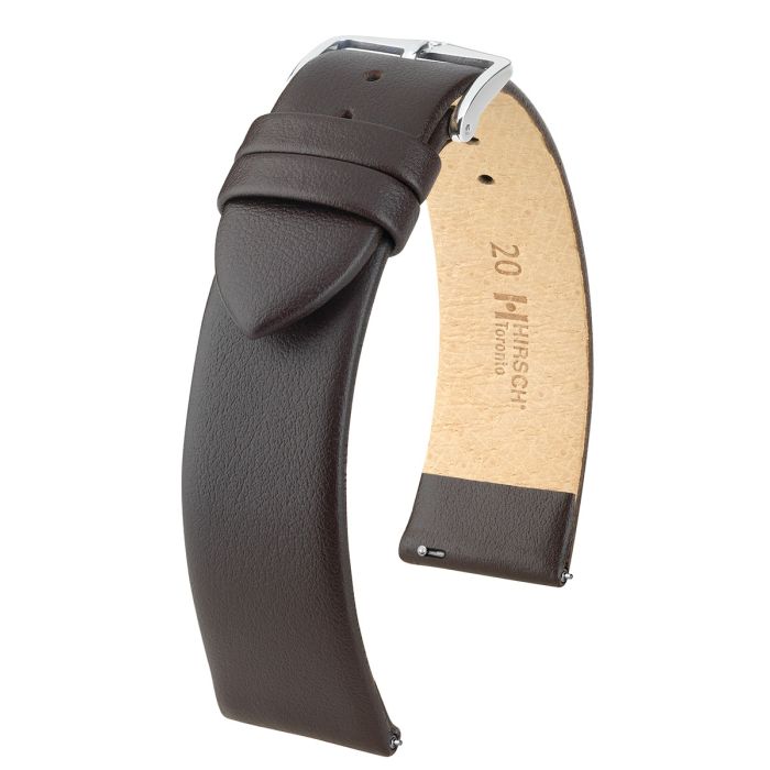 Hirsch TORONTO Calf Watch Strap in BROWN