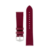 Hirsch TORONTO Fine-Grained Leather Watch Strap in BERRY