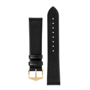 Hirsch TORONTO Fine-Grained Leather Watch Strap in BLACK