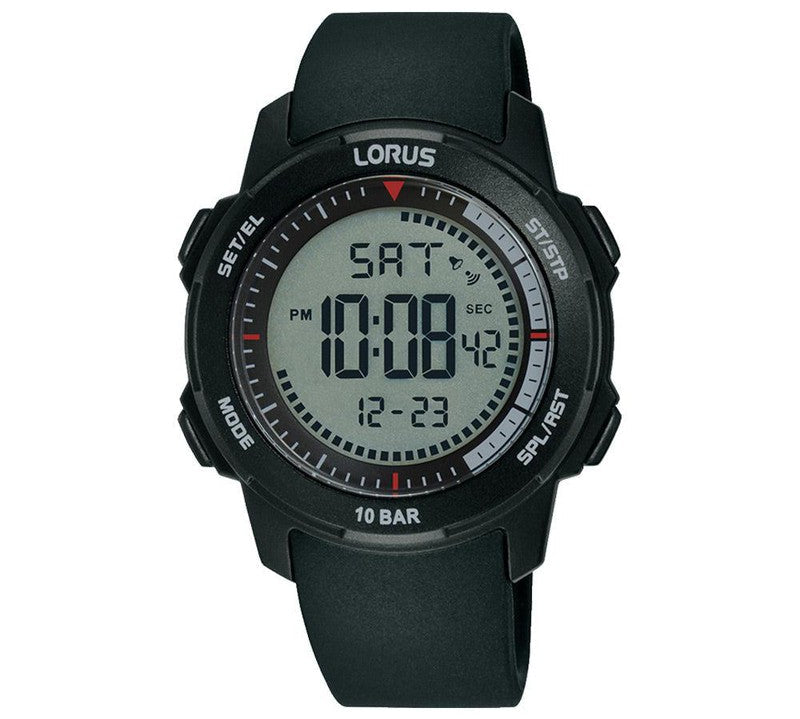Lorus Mens Black Digits Dial Sports Watch