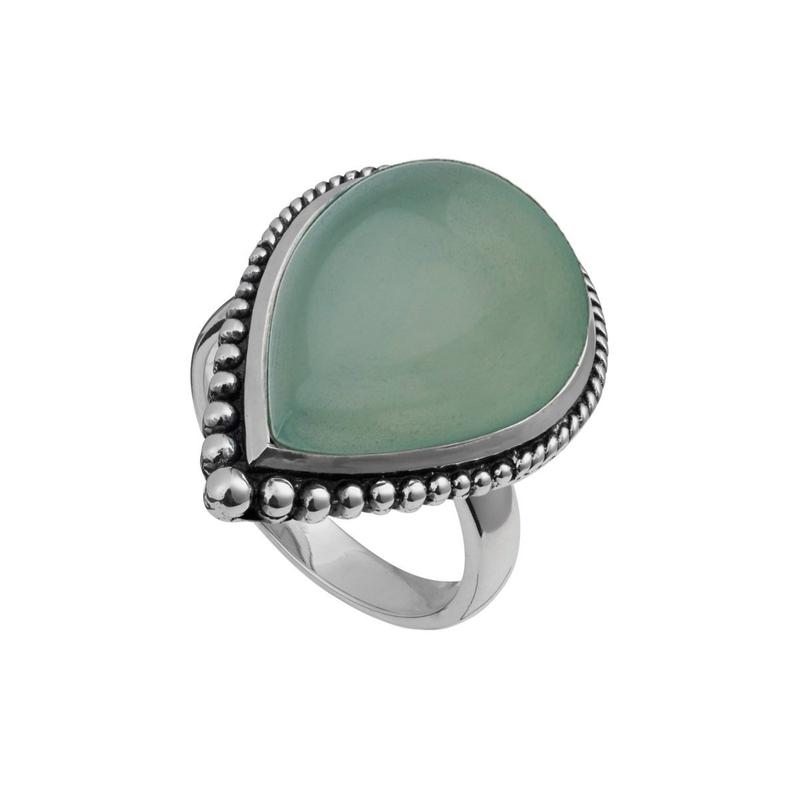 Najo Marine Garden Oxidised Chal Teardrop Ring