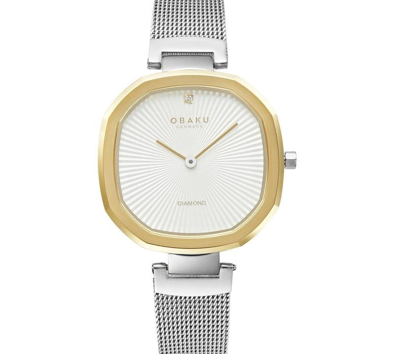 Obaku Brilliant - Steel White Dial Stainless Steel Mesh Strap Lds V277LXFIMC