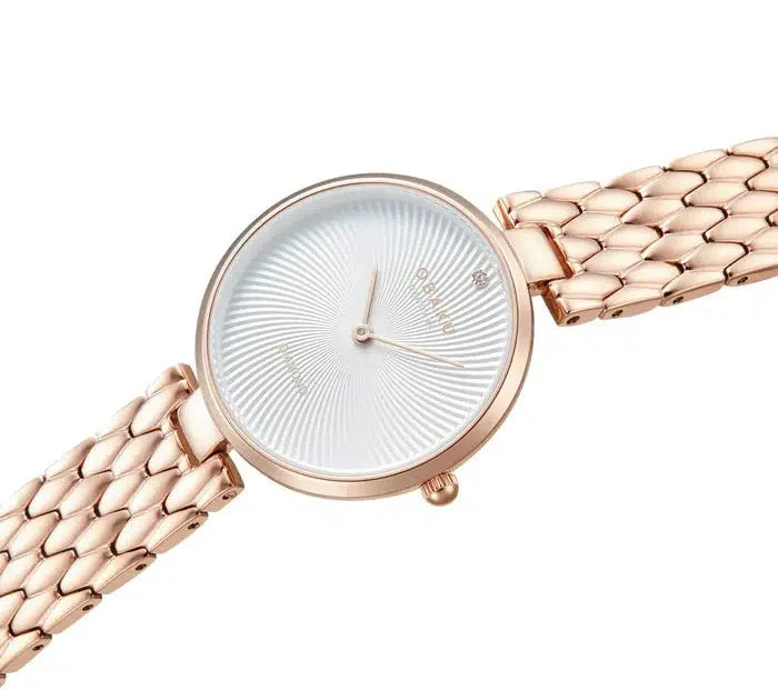 Obaku Diamant Fuchsia Rose Gold 32mm Watch - V256LXVISV
