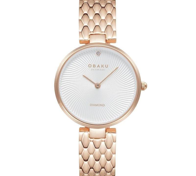 Obaku Diamant Fuchsia Rose Gold 32mm Watch - V256LXVISV