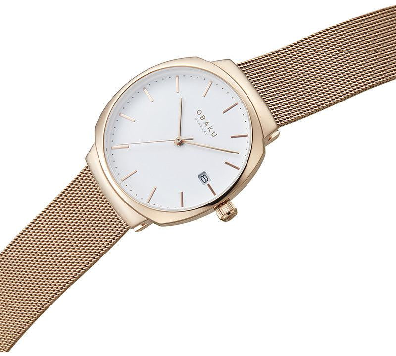 Obaku Felt Lille Rose Gold 33mm Watch - V273LDVWMV