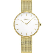 Obaku Folder Gold White Dial 32mm Watch - V252LXGIMG