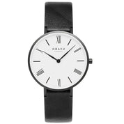 Obaku Folie Lille Clear Black 34mm Watch - V283LXBWRB-DIB