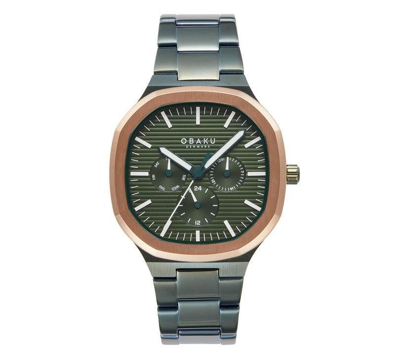 Obaku ILD Bottle - Chronograph Green Dial Stainless Steel Watch V275GMEESE