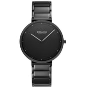 Obaku Klip-Dark Stainless Steel Black IP Dress Watch V258GXBBSB