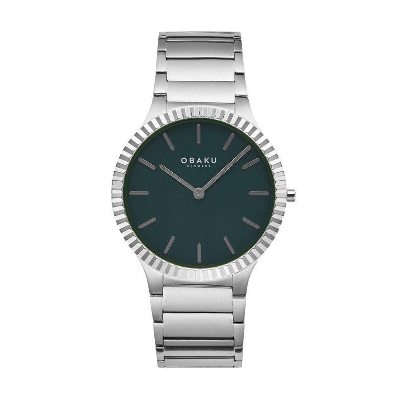 Obaku Linje Jude - Blue Dial Stainless Steel Gents Watch V292GXCESC