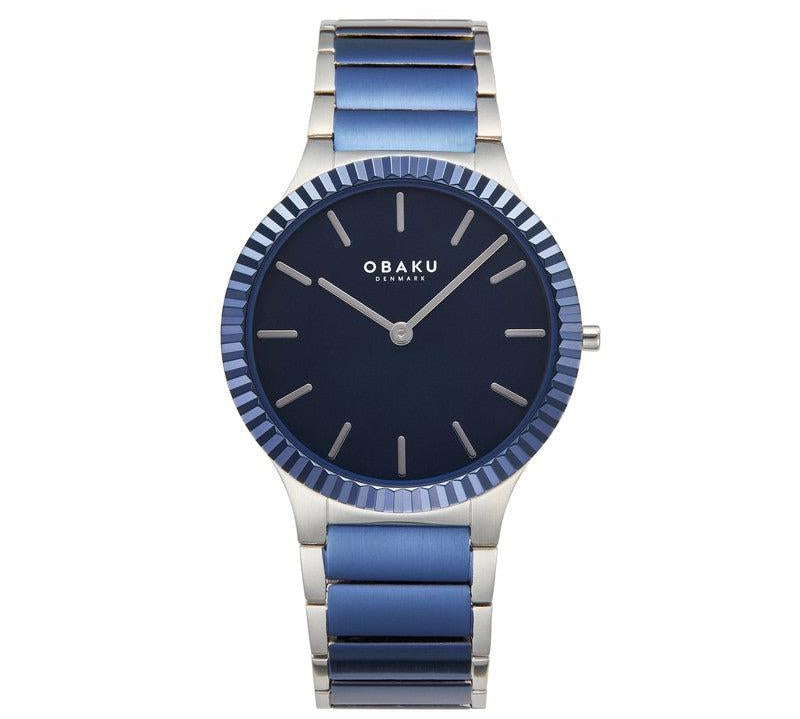 Obaku Linje Leaf - Blue Dial Stainless Steel Ladies Watch V292GXHLSK