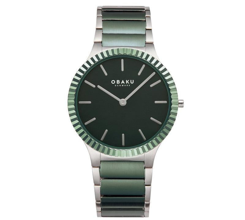 Obaku Linje Leaf - Green Dial Stainless Steel Ladies Watch V292GXOESS
