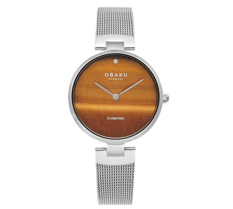 Obaku Mineral Fog - Brown Dial Stainless Steel Ladies Watch V256LHCNMC-DTED