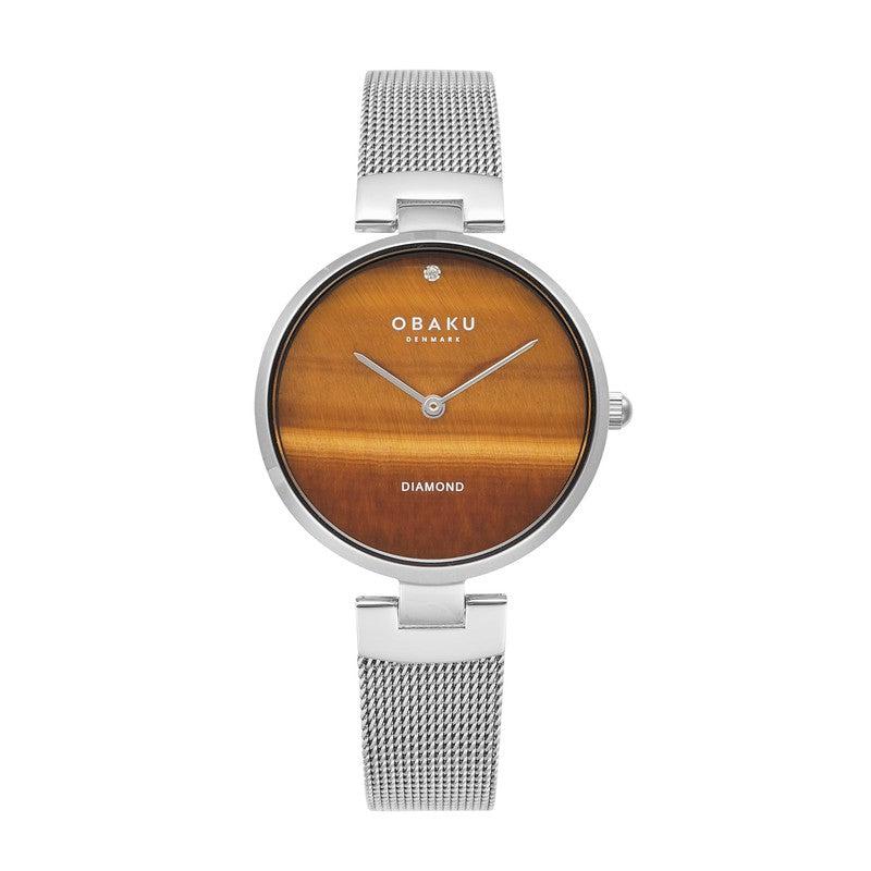 Obaku Mineral Fog - Brown Dial Stainless Steel Ladies Watch V256LHCNMC-DTED