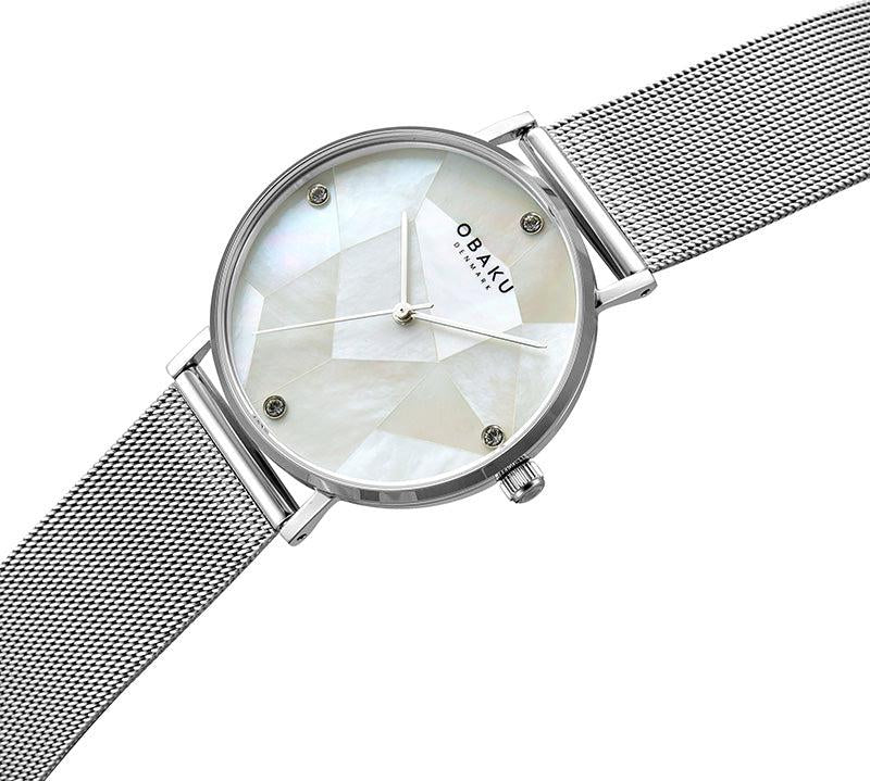 Obaku Mosaik Steel White 37mm Watch - V268LXCWMC