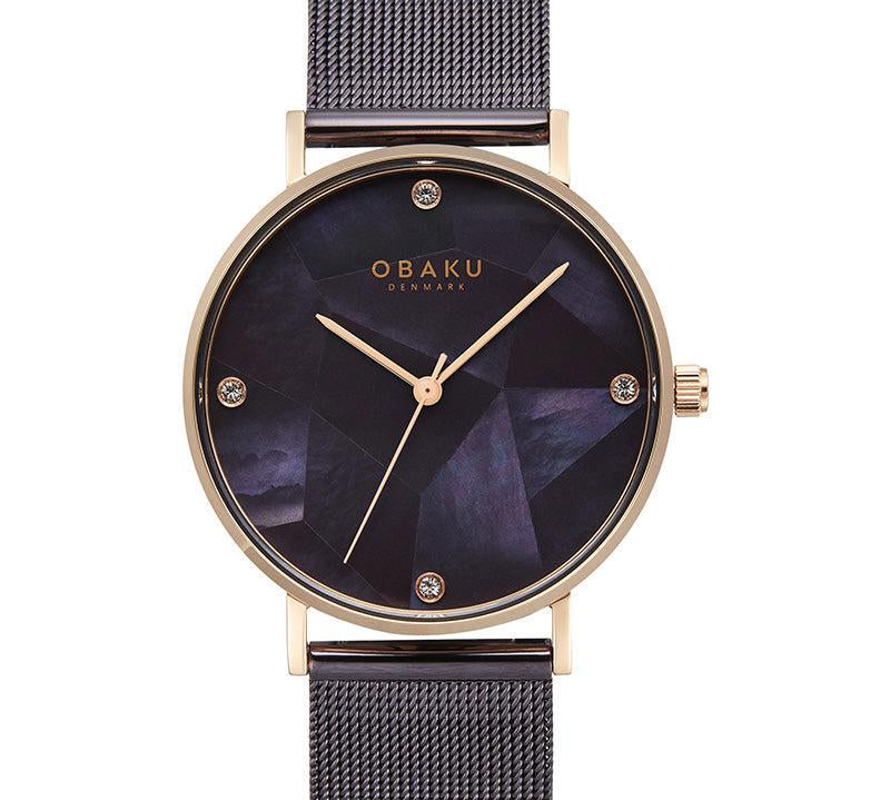 Obaku Mosaik - Walnut Brown Dial Brown Mesh Strap Lds V268LXVNMN
