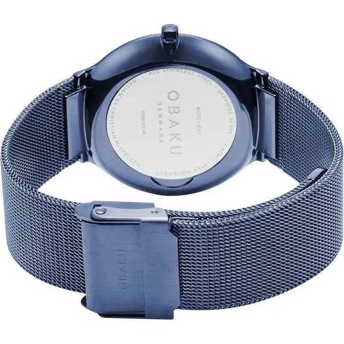 Obaku Note Ocean Blue Rose Gold 42mm Watch - V285GXSLML