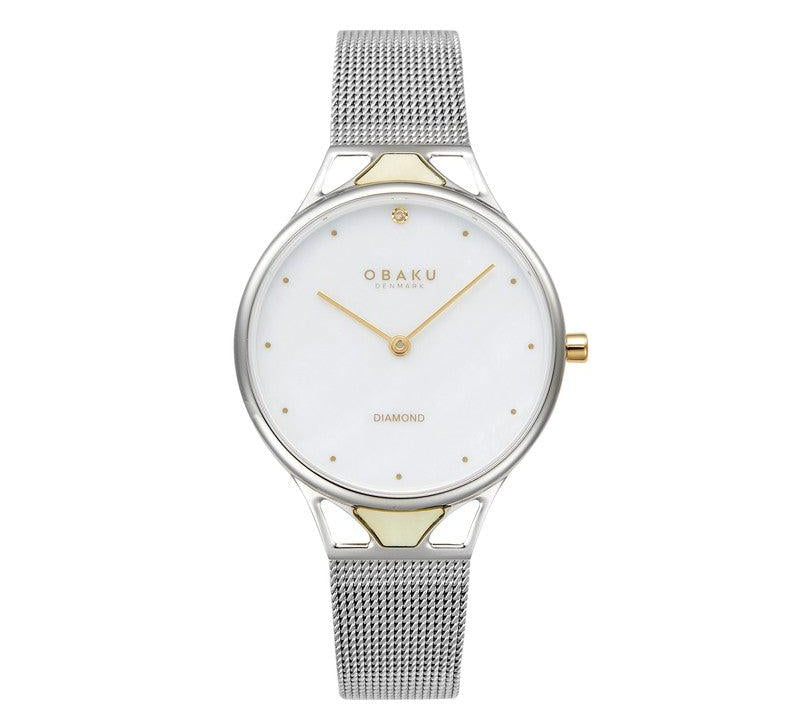 Obaku Pergament Steel - MOP Dial Stainless Steel Ladies Watch V302LXCWMC