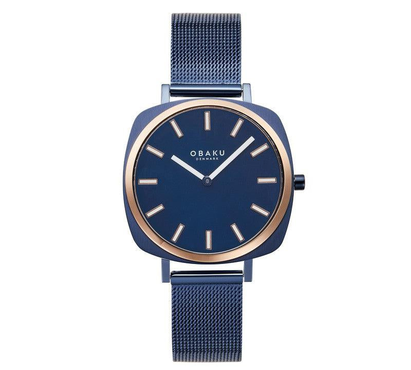 Obaku Punkter Lille Ocean - Blue Dial IP Blue Steel Ladies Watch V296LXSLML