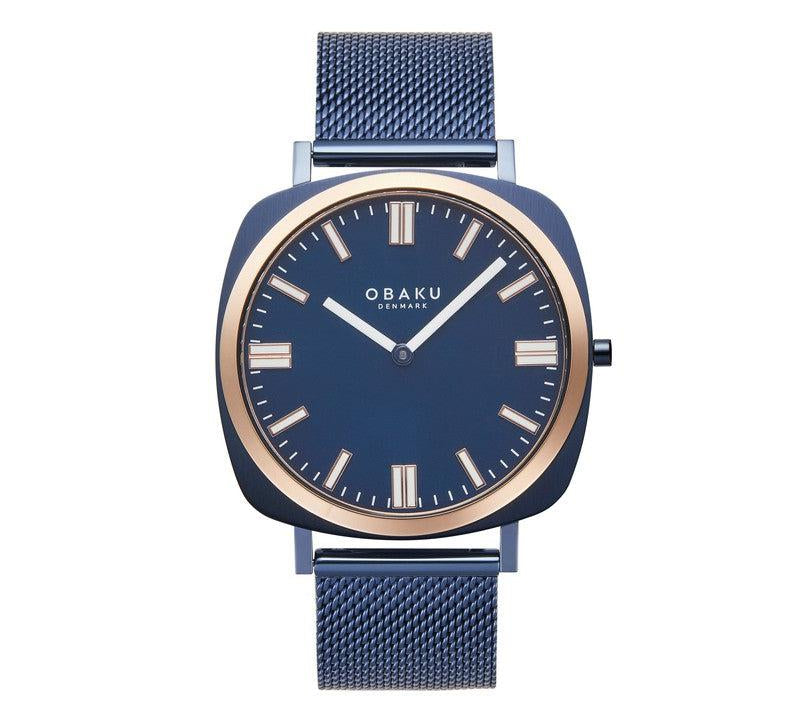Obaku Punkter Ocean - Blue Dial IP Blue Steel Gents Watch V296GXSLML