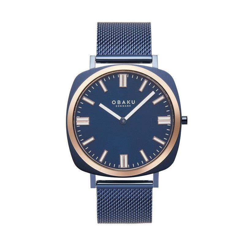 Obaku Punkter Ocean - Blue Dial IP Blue Steel Gents Watch V296GXSLML