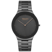 Obaku Spejl Ash Gun 42mm Watch - V290GXUUSU
