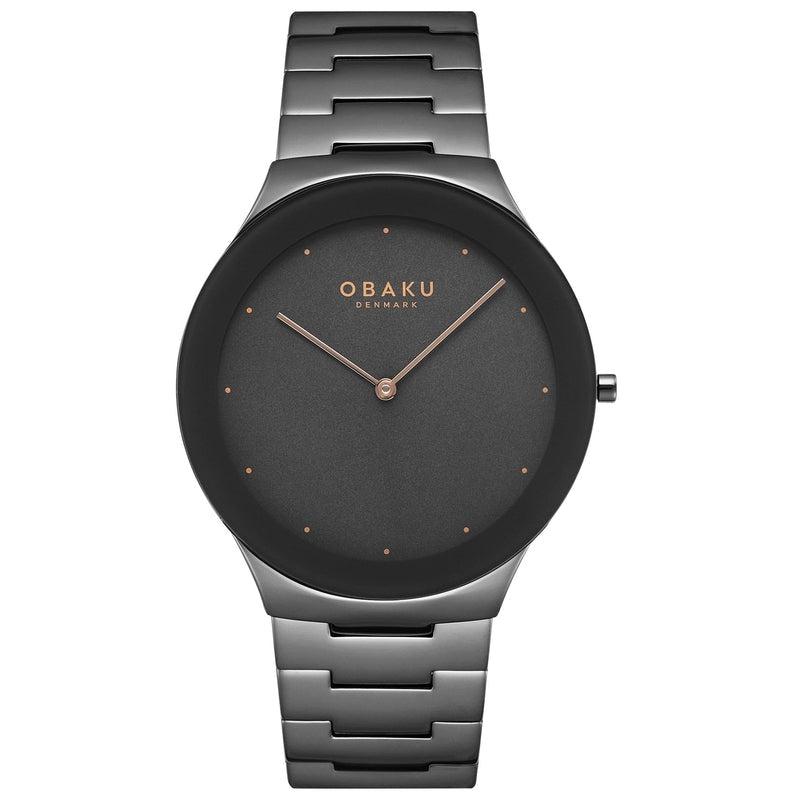 Obaku Spejl Ash Gun 42mm Watch - V290GXUUSU