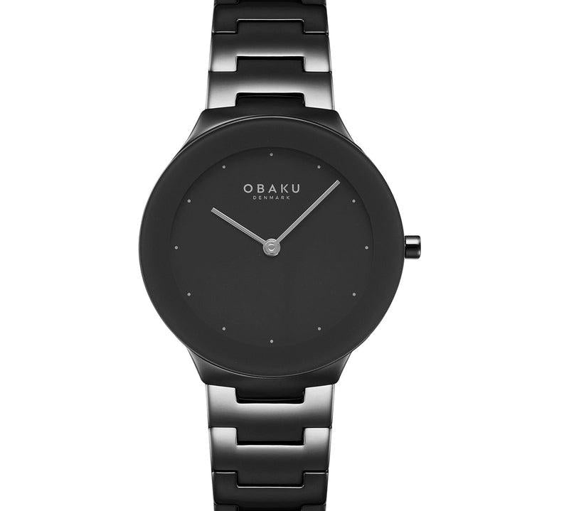 Obaku Spejl Lille Dark Black 42mm Watch - V290LXBBSB