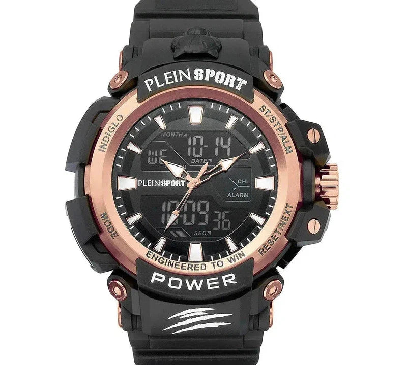 Plein Sport Combat Black Analog-Digital Watch 50mm