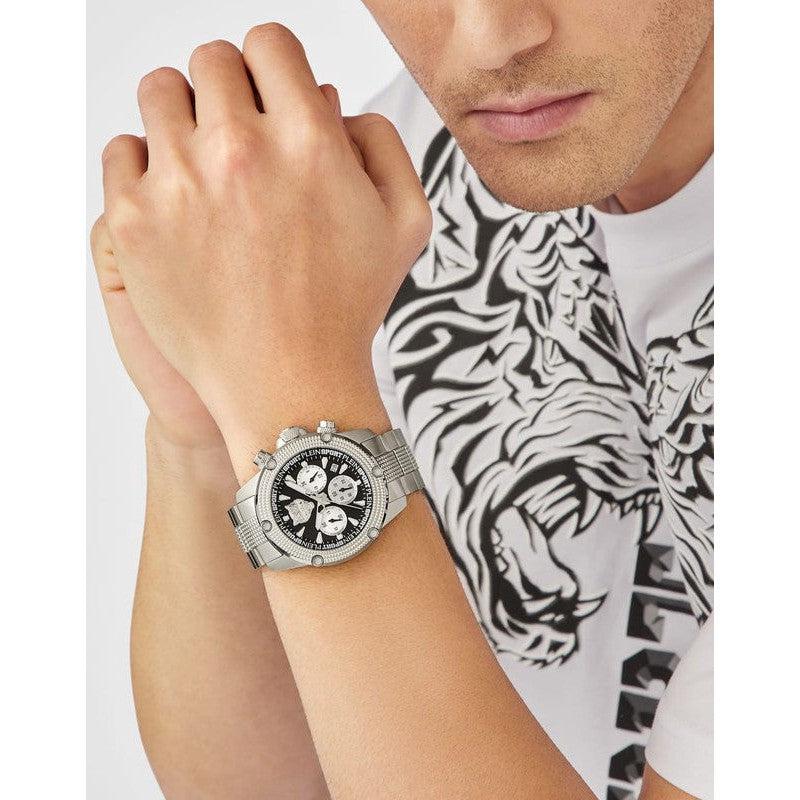 Plein Sport Hurricane Silver Chronograph Watch 44mm