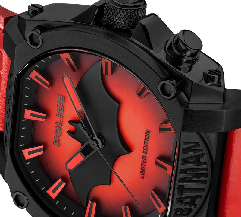 Police Forever Batman Red Edition Leather Watch