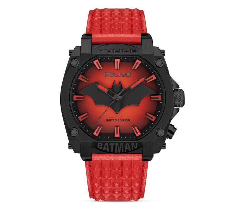 Police Forever Batman Red Edition Leather Watch