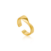 Ania Haie Adjustable Yellow Gold Ring Adjustable Size 5.5-8.5
