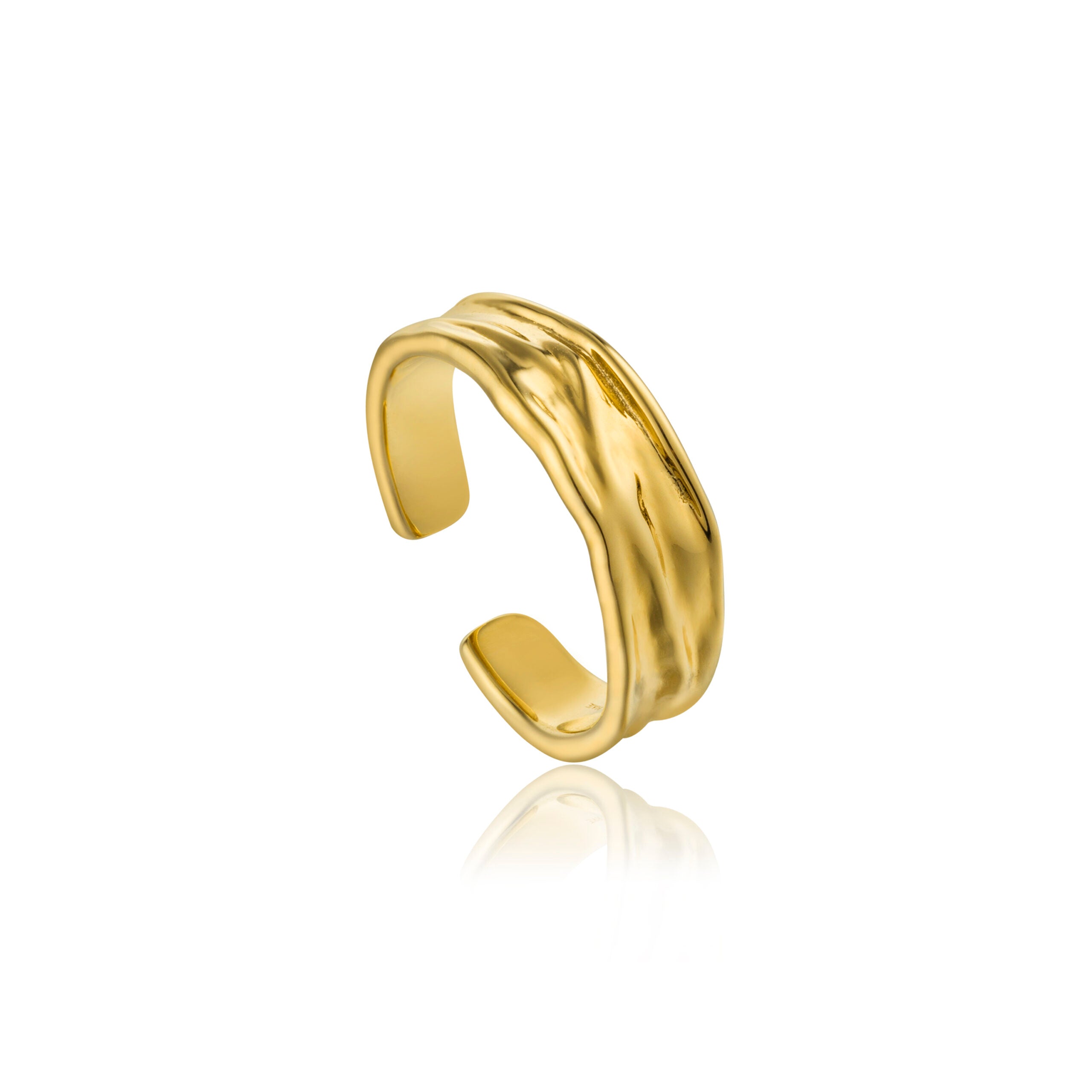 Elegant Adjustable Yellow Gold Ring with Adjustable Size