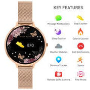 Reflex Active Smart Watch Black Flower Dial