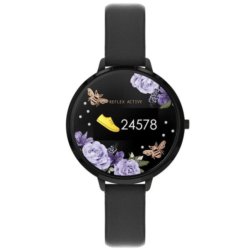 Reflex Active Smart Watch Black Flower Dial