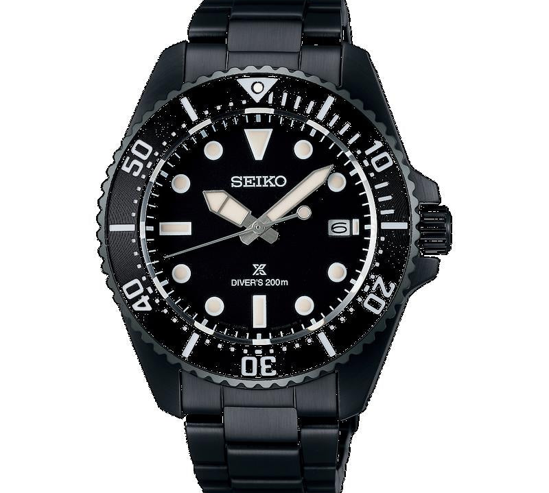 Seiko Prospex Solar Diver All-Black 200m Waterproof Watch
